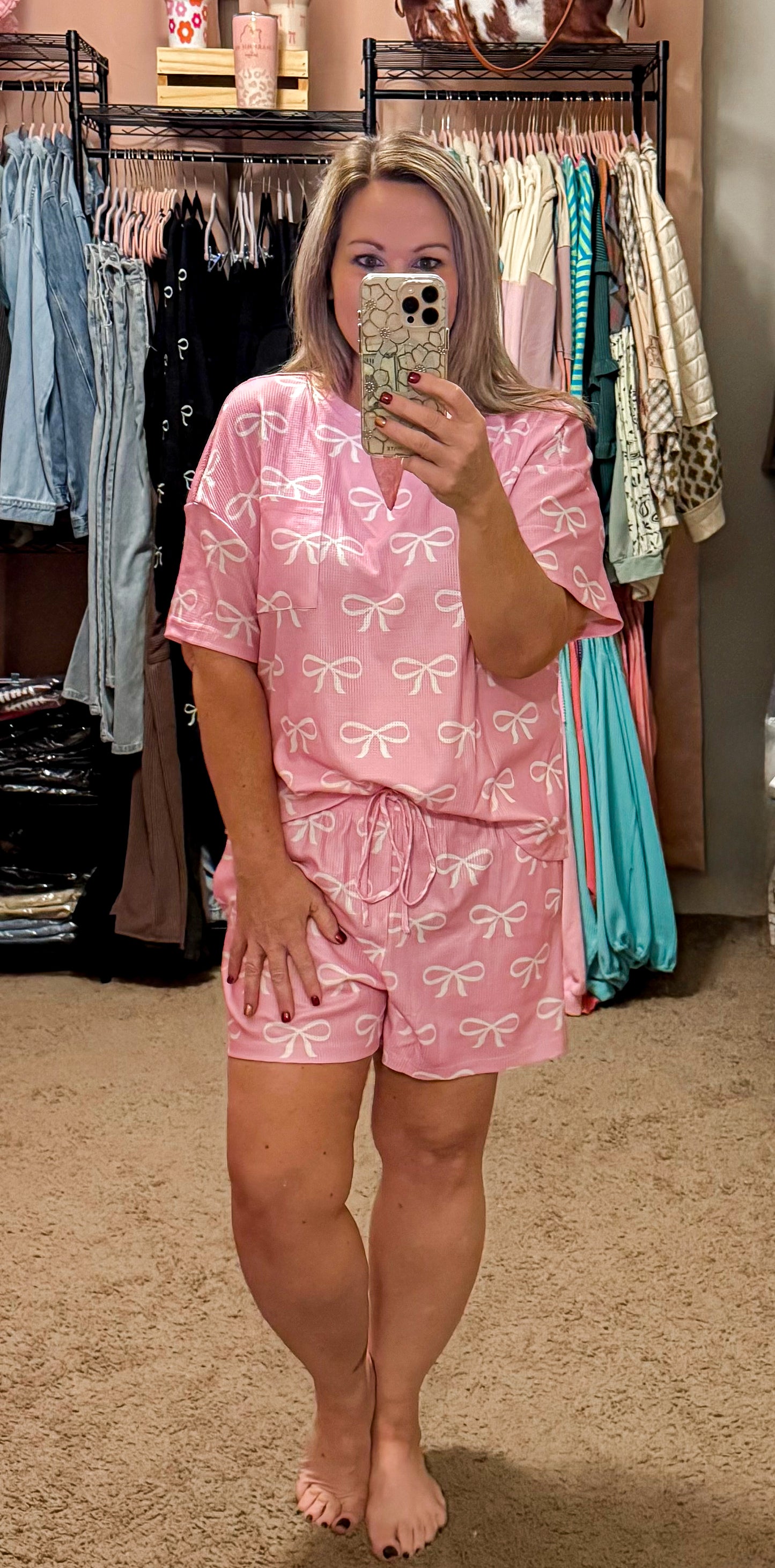 PRETTY IN PINK SHORT SET