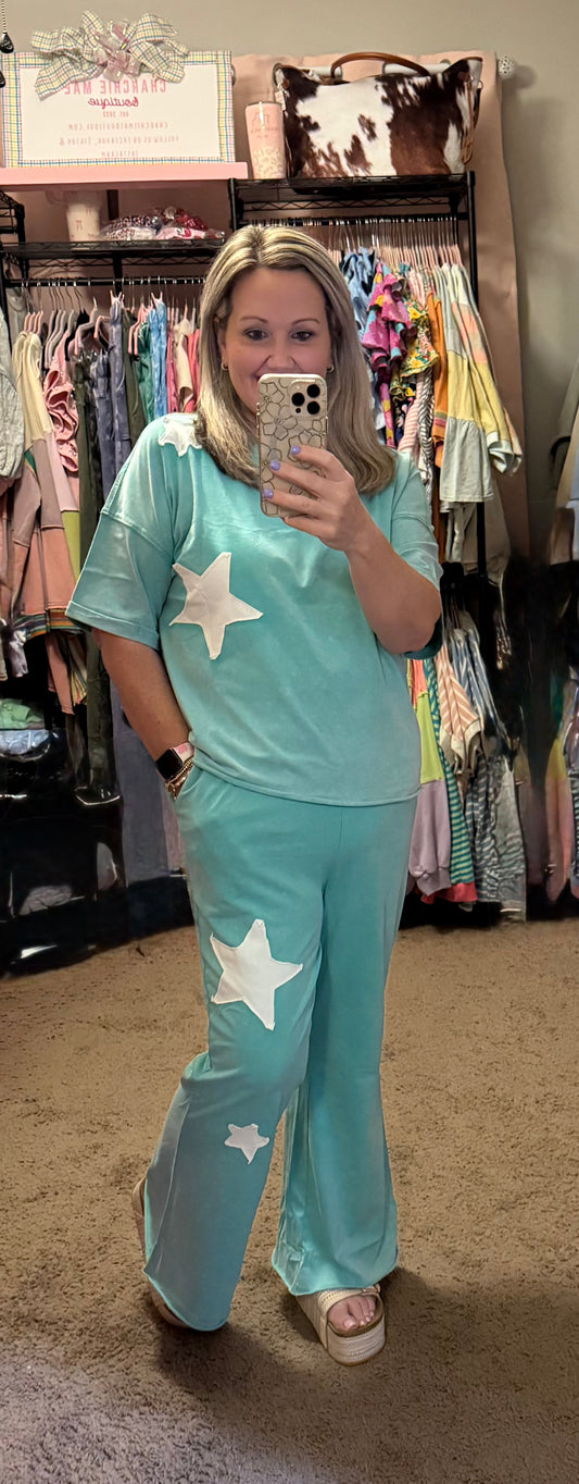 FRAYED STAR PANTS SET