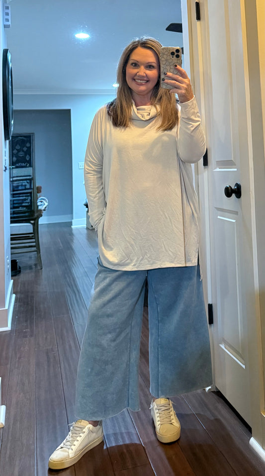 Curvy Cowl Neck Sweater