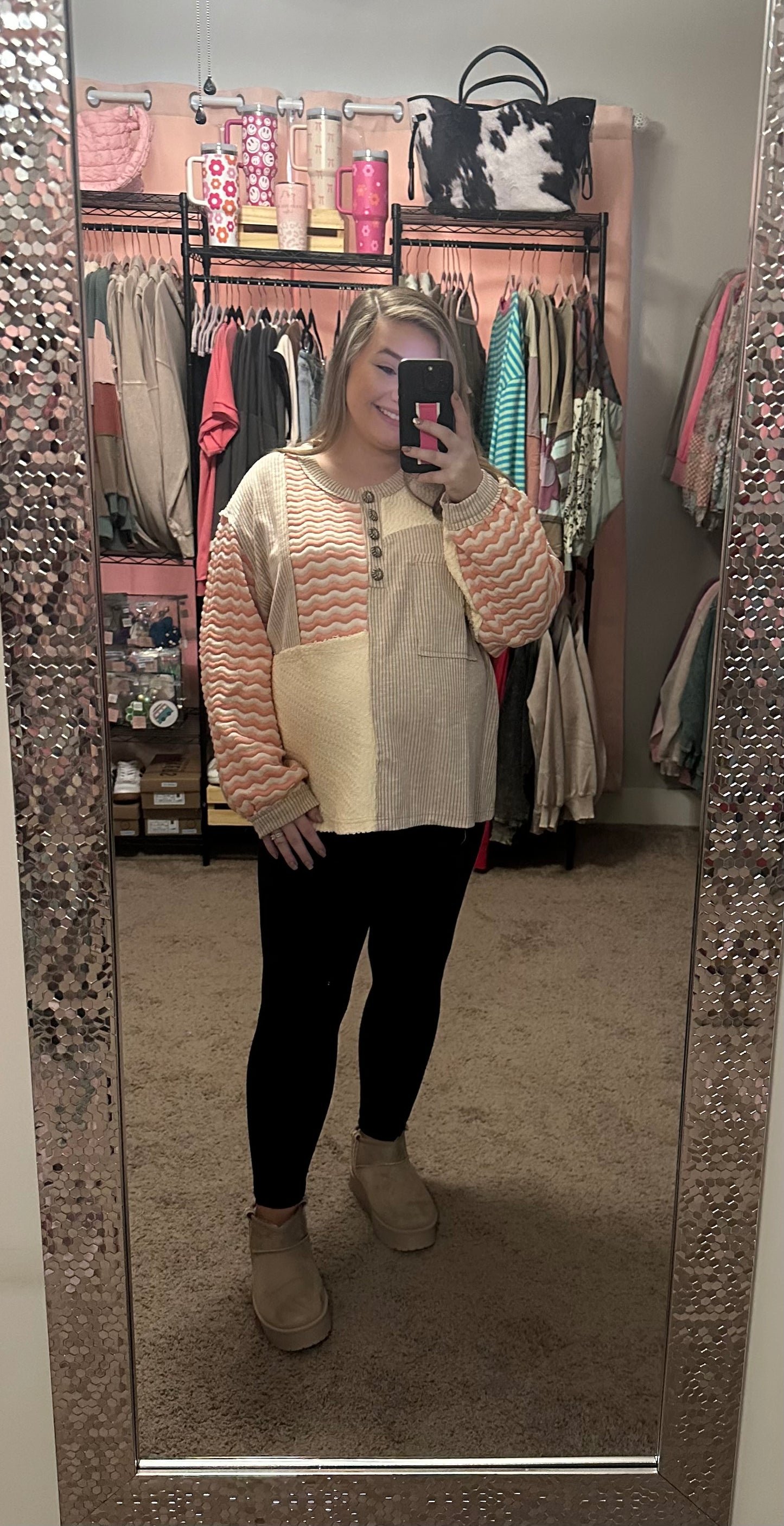 CARLI QUILTED PULLOVER
