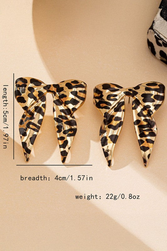 LEOPARD BOW EARRINGS