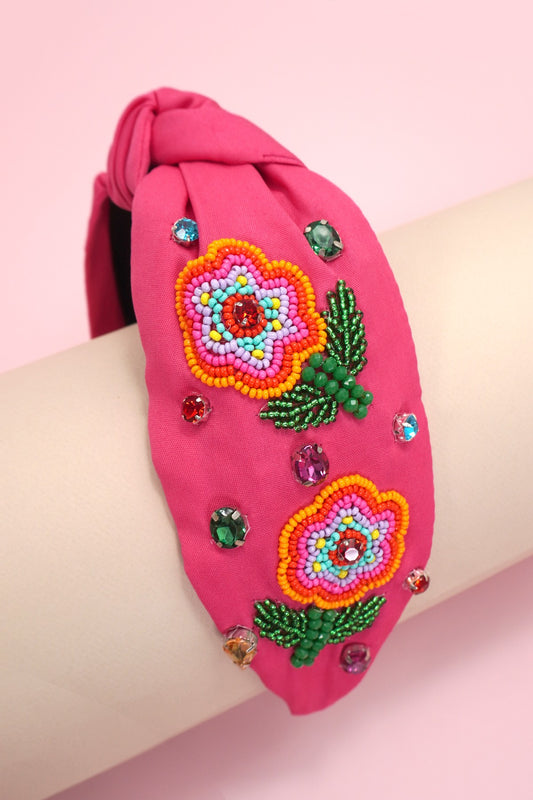 FLOWER SEED BEAD HEADBAND