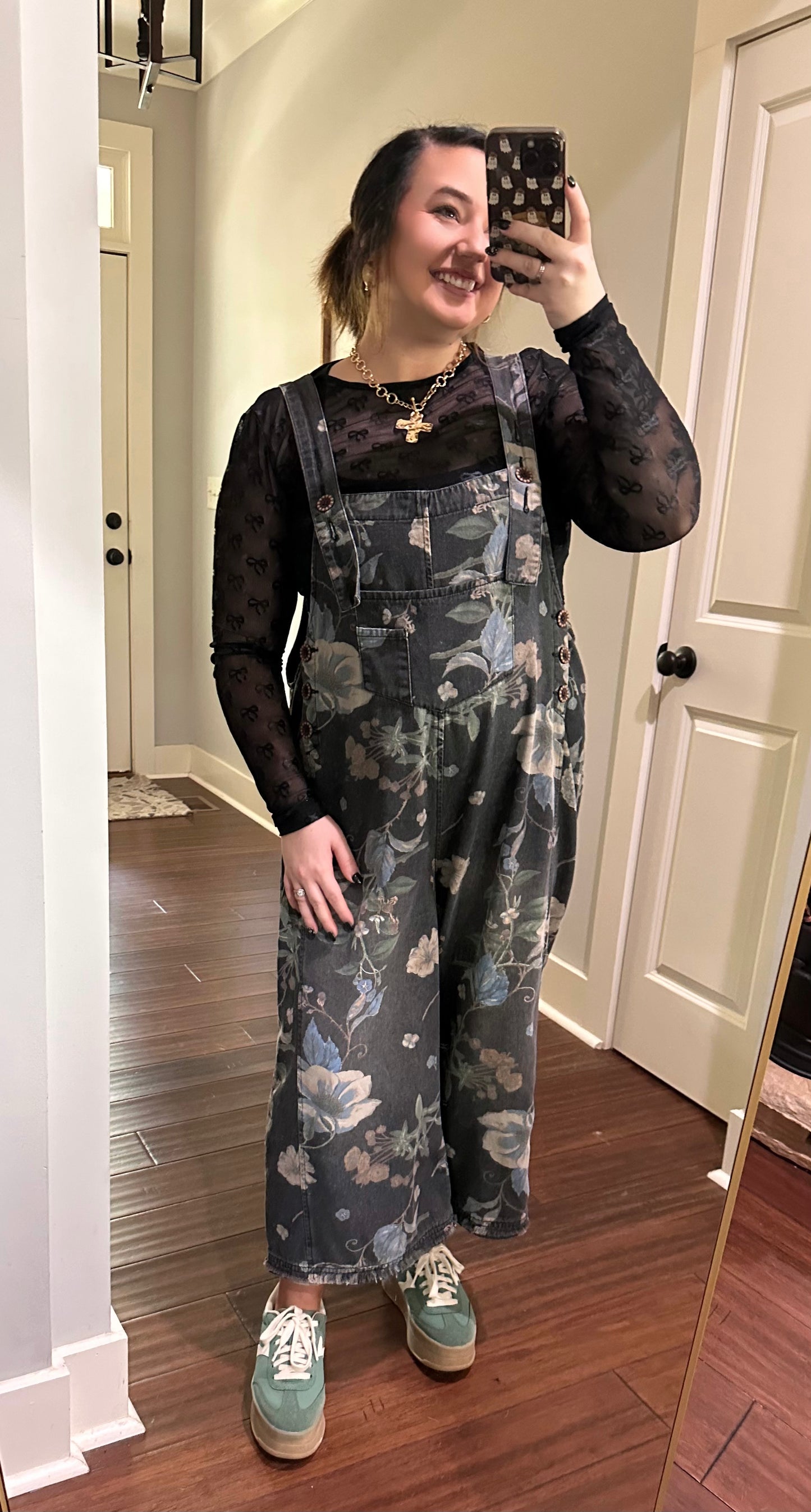 OLIVE CROPPED OVERALLS