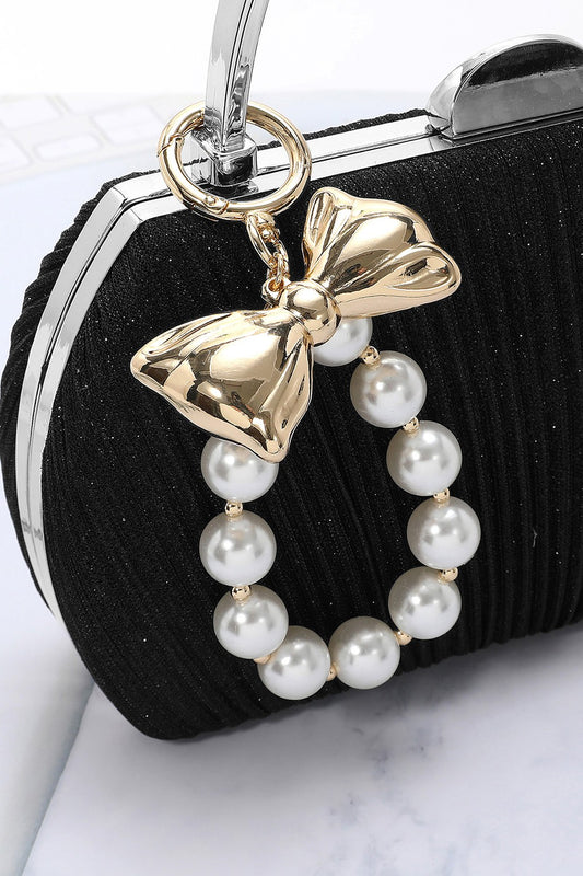 BOW PEARL BEADED KEYCHAIN/BAG CHARM