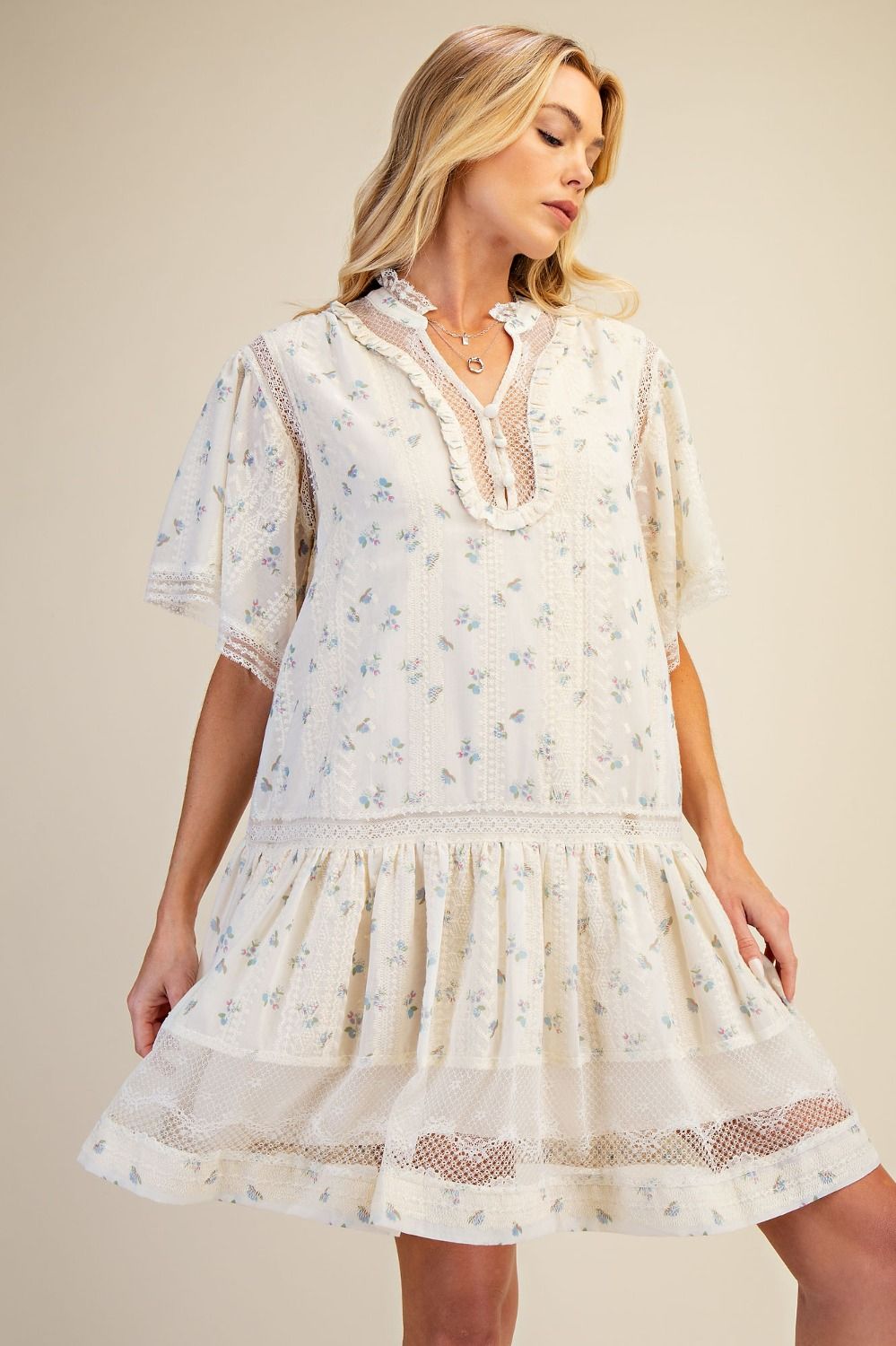 KENZIE EYELET LACE DRESS