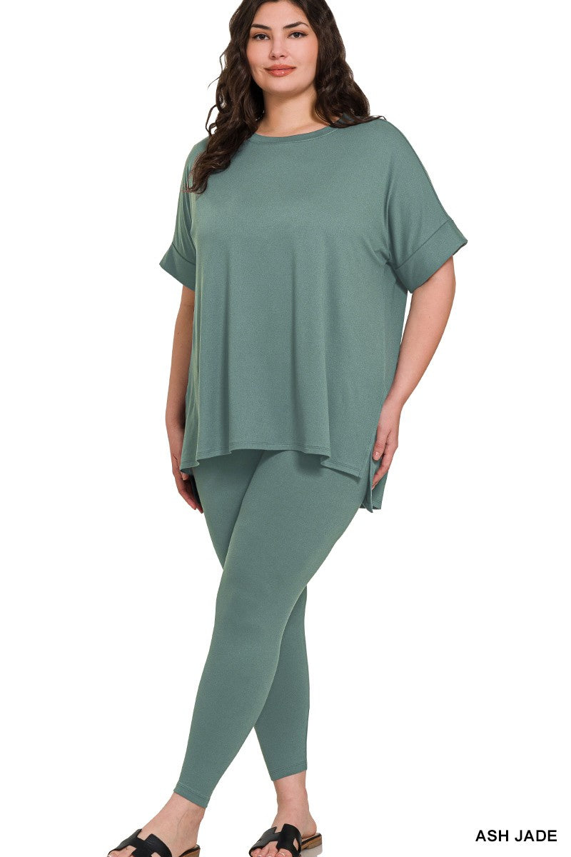 CURVY MARIA MICROFIBER SHORT SLEEVE SET