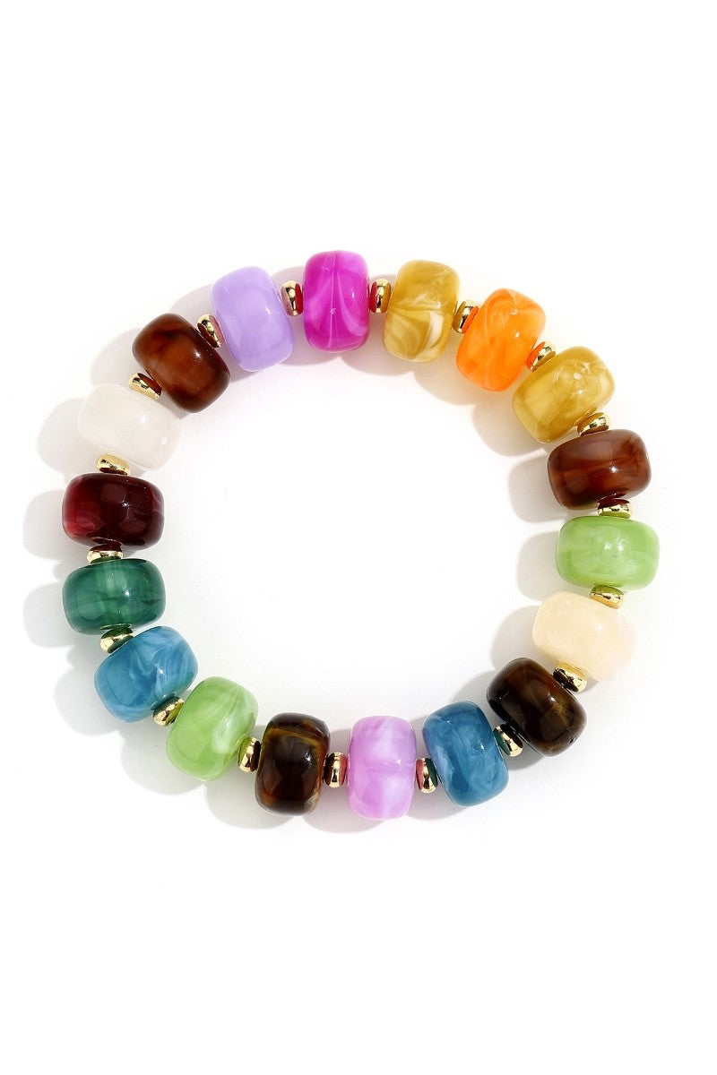 COLORFUL BEAD ELASTIC BRACELET