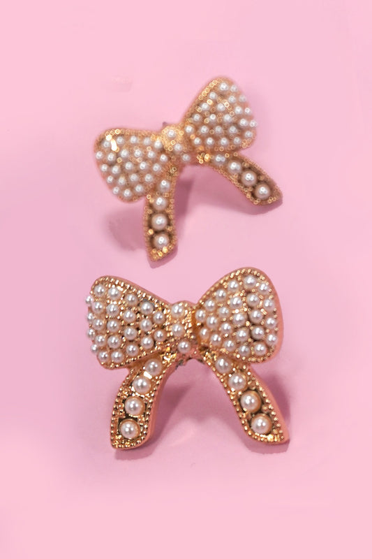 PEARL PAVE BOW EARRING