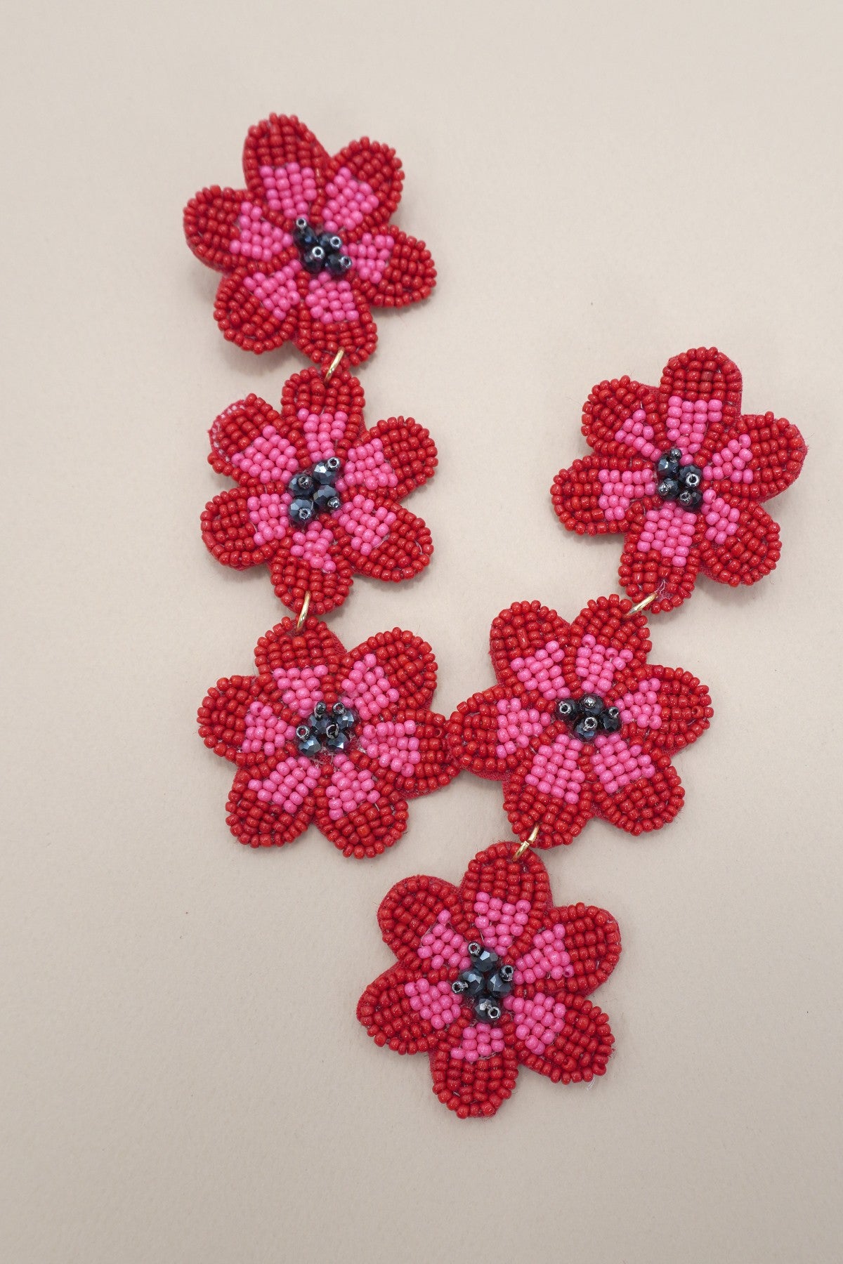FLOWER SEED BEAD EARRINGS