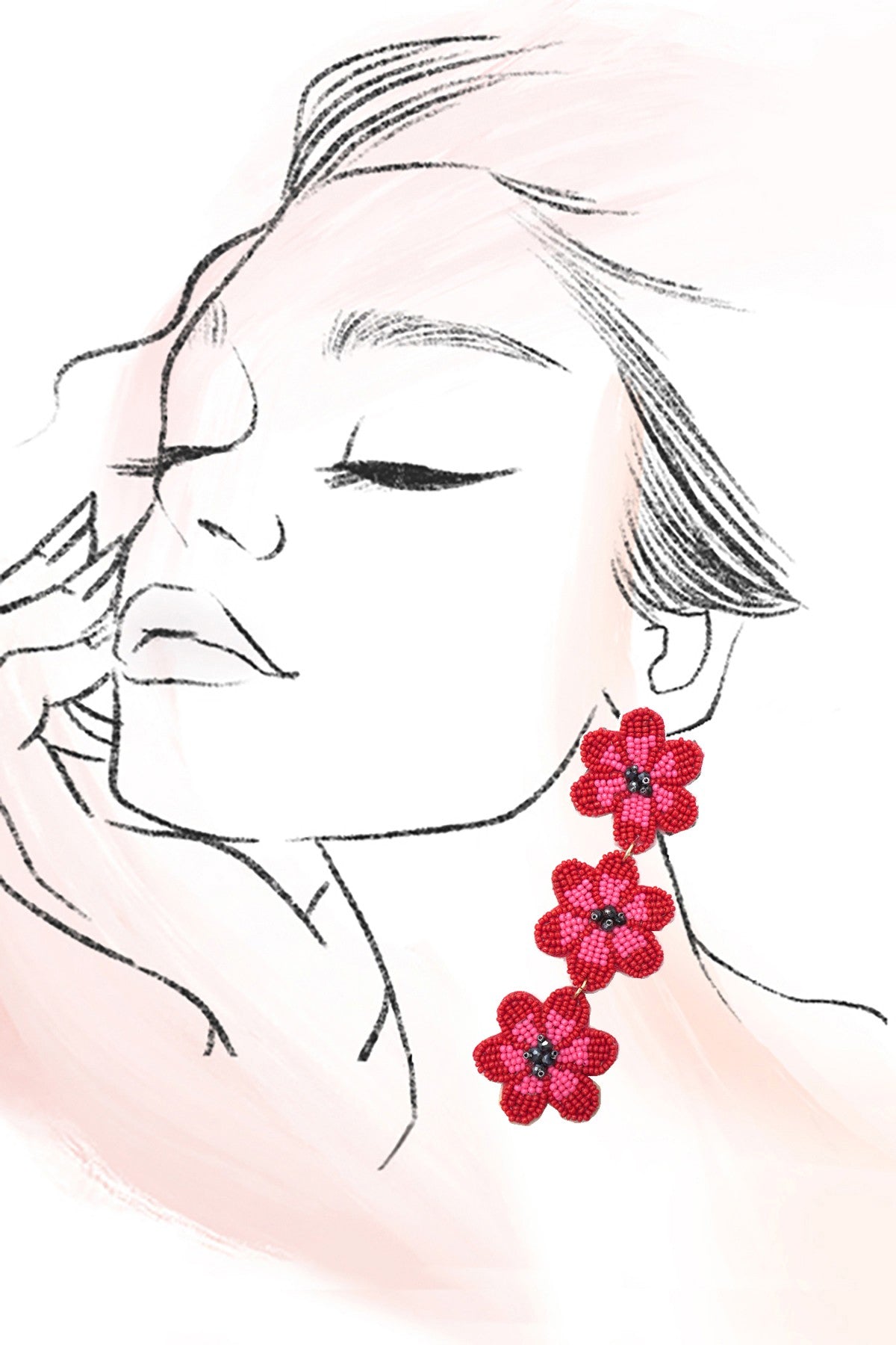 FLOWER SEED BEAD EARRINGS