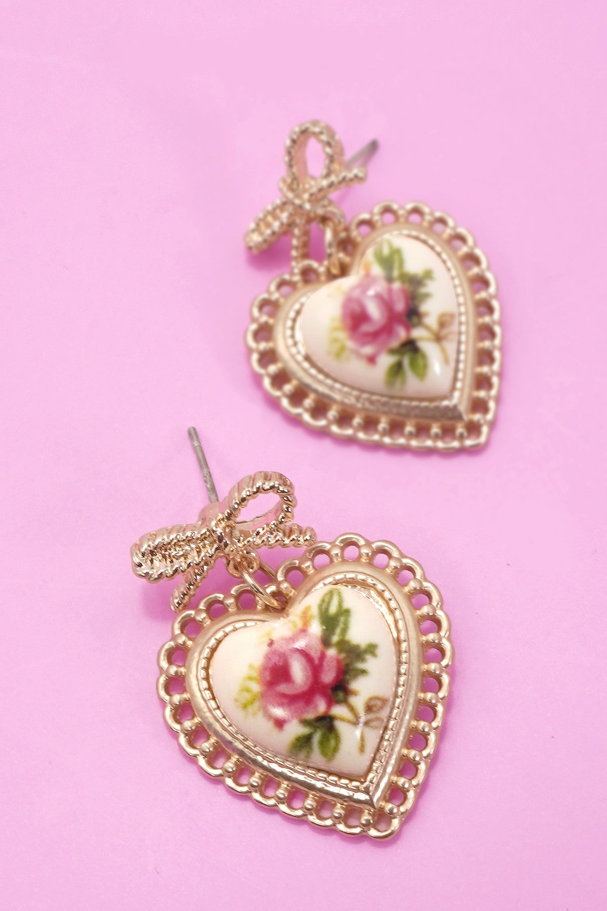 ROSE CERAMIC PORCELAIN EARRINGS