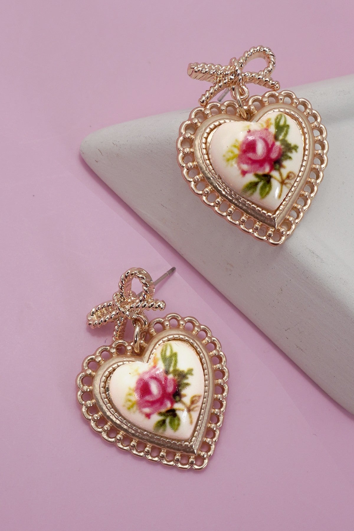 ROSE CERAMIC PORCELAIN EARRINGS