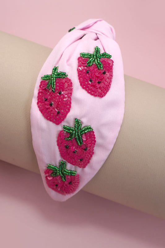 STRAWBERRY SEED BEAD HEADBAND