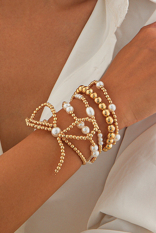 BOW KNOT PEARL BEADED BRACELET